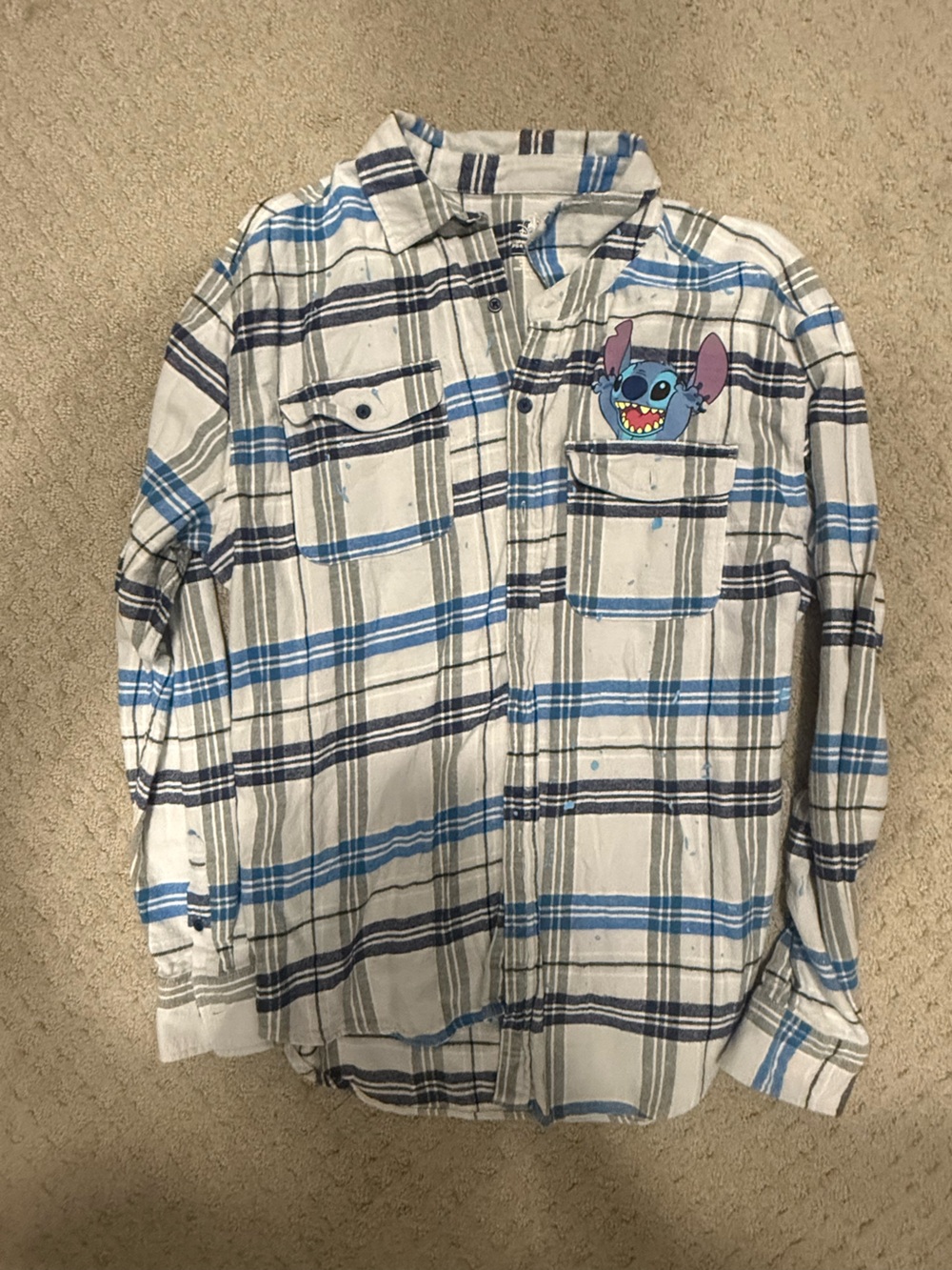 Disney Stitch Flannel Button Down